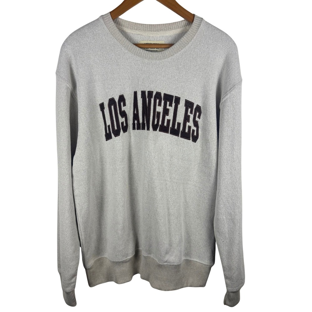 Los Angeles Graphic Sweatshirt Mens XL Gray Varsity Crewneck Pullover